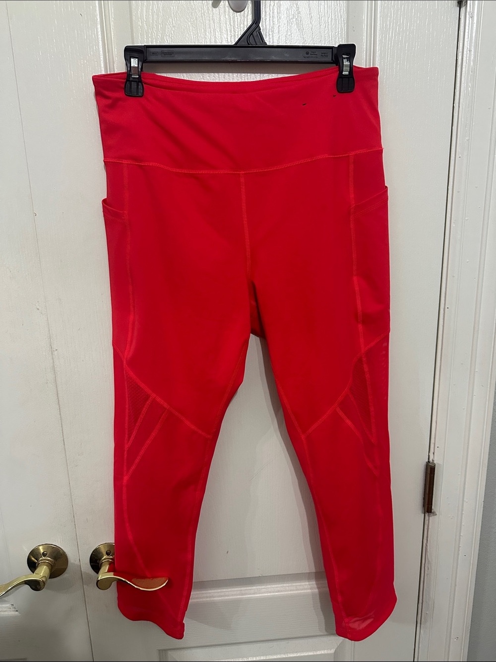 Fila Bright Red Performance Capri Leggings with Side Pockets